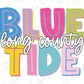 Blue Tide Long County School Mascot Spirit Graphic T-Shirt