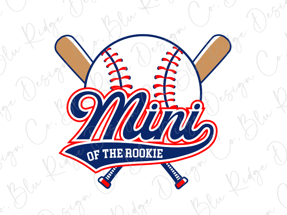 a baseball logo with the text "Mini of the Rookie" and a baseball bat crossed over a baseball.