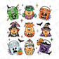 a group of halloween stickers on a white background