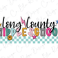 Checkered Retro Long County Schools Graphic T-Shirt