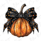 a drawing of a pumpkin with a bow