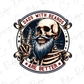 a skull with a long beard and a long mustache