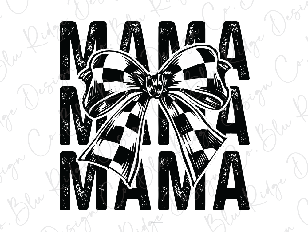 Stacked Mama Checkered Coquette Direct to Film (DTF) Transfer