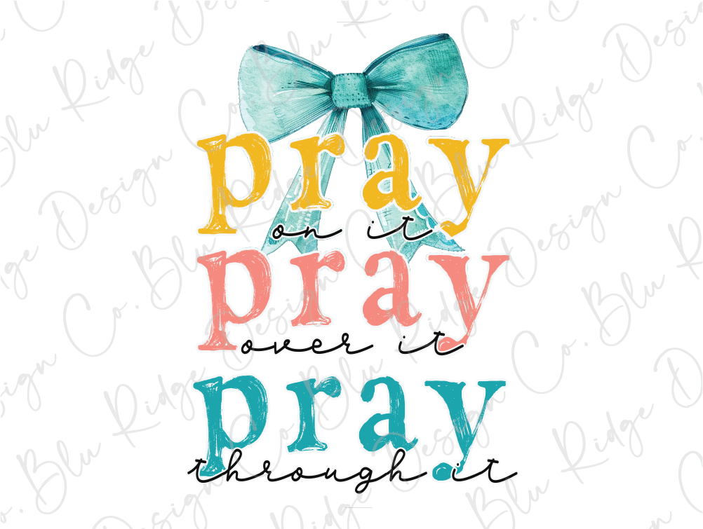 a watercolor drawing of a bow with the words pray and pray