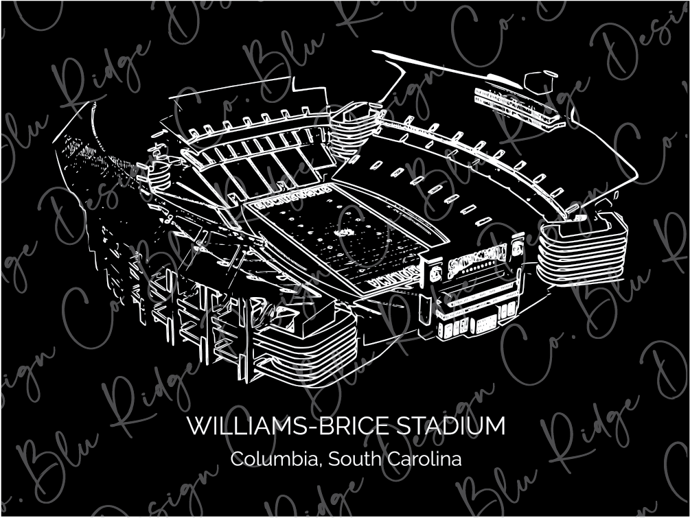 a drawing of the williams - bruce stadium in columbia, south carolina