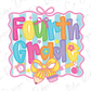 a picture of the words fourth grade on a white background