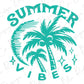 a palm tree with the words summer vibes on it