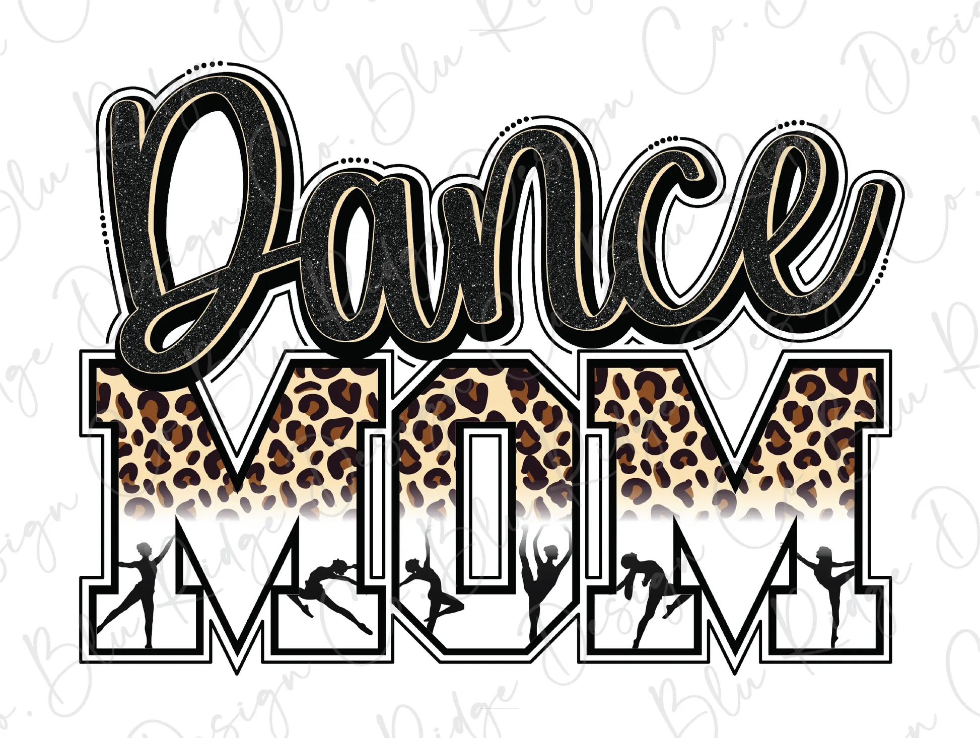 the word dance mom with a leopard print on it