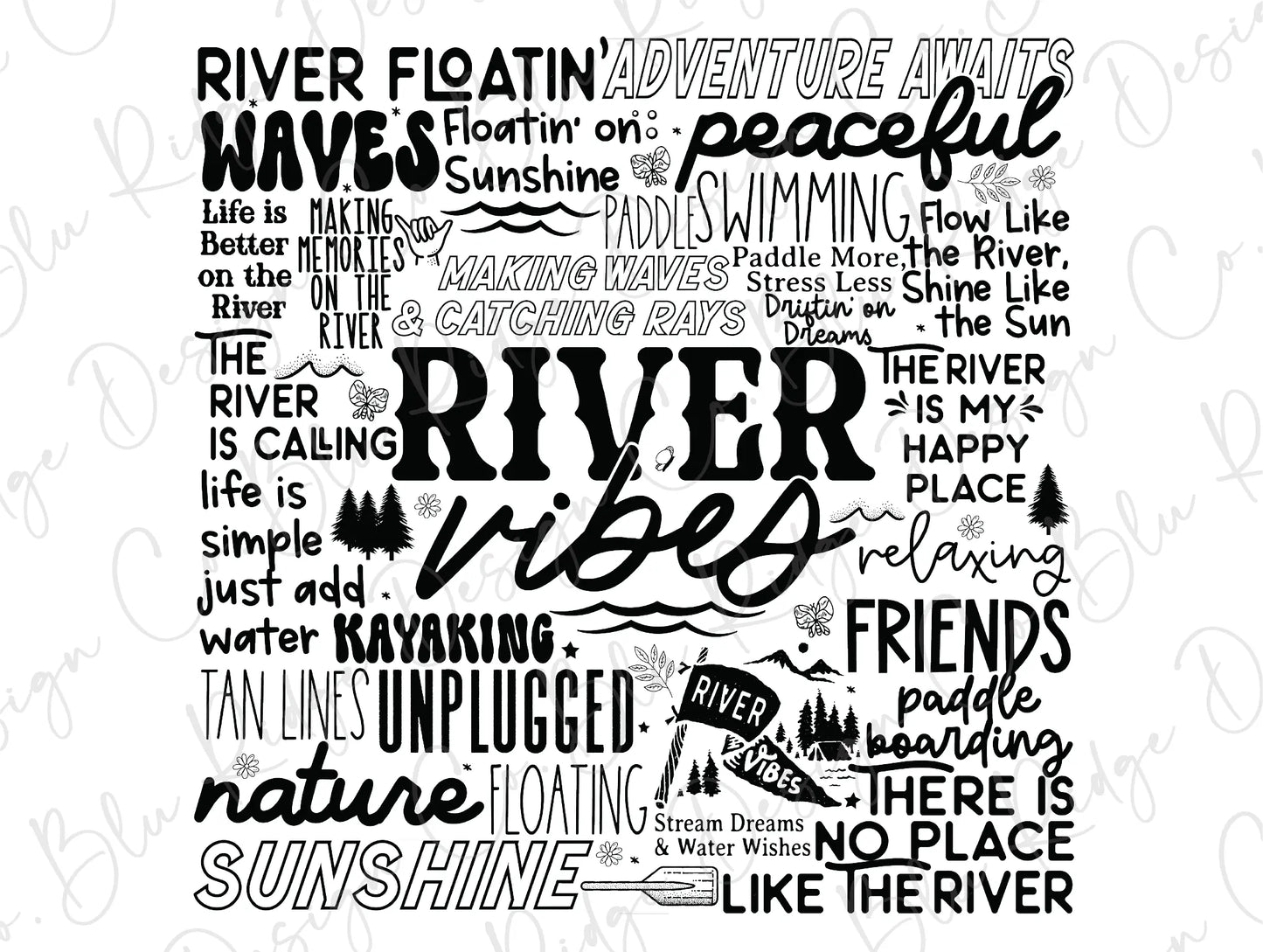 a black and white poster with the words river vibe