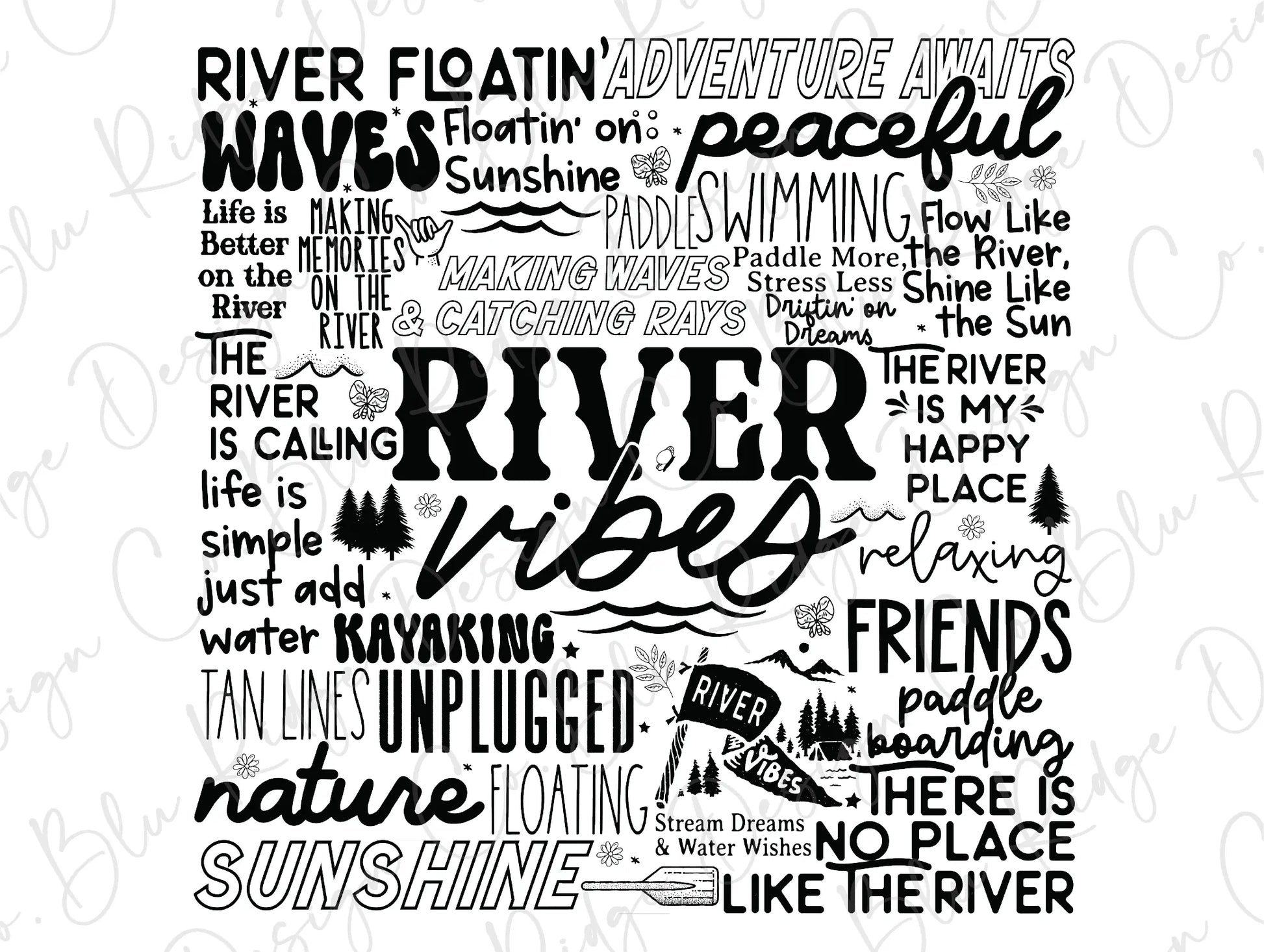 a black and white poster with the words river vibe