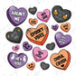 a bunch of heart shaped stickers on a white background