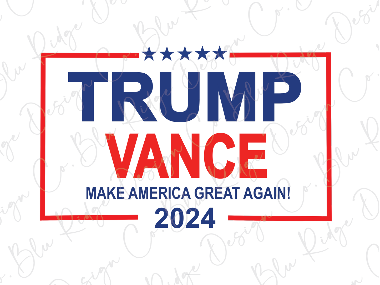 a trump vance sign with the words make america great again