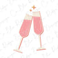 Pink Champagne Glasses Happy New Years Party Graphic T-Shirt