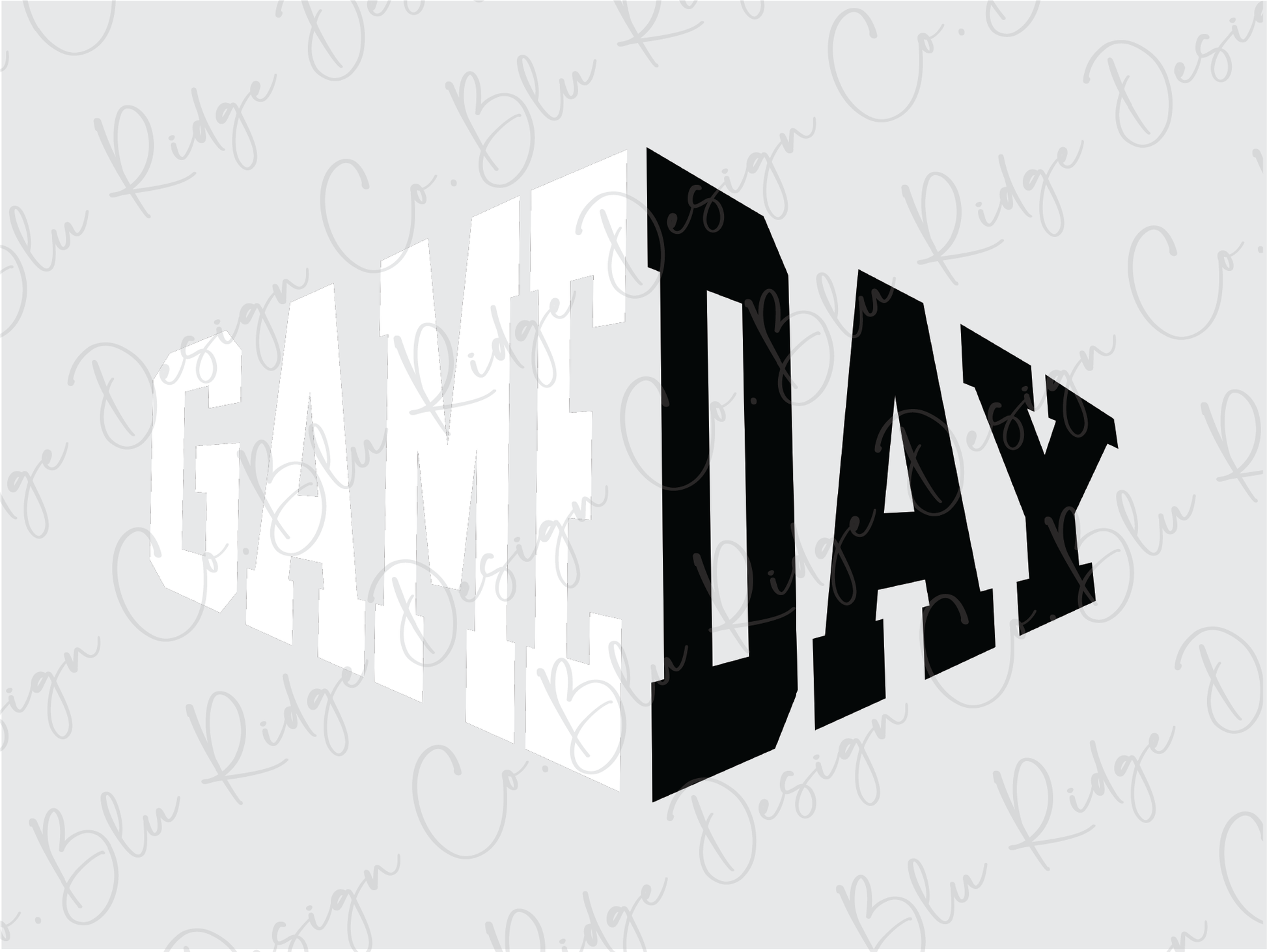 a black and white photo of the word game day