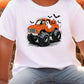 Halloween Monster Truck Ghost Pumpkin Graphic T-Shirt
