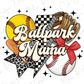 a baseball, glove, ball, and star with the words baltimore minors on