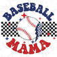 a baseball and checkered flag with the word baseball man