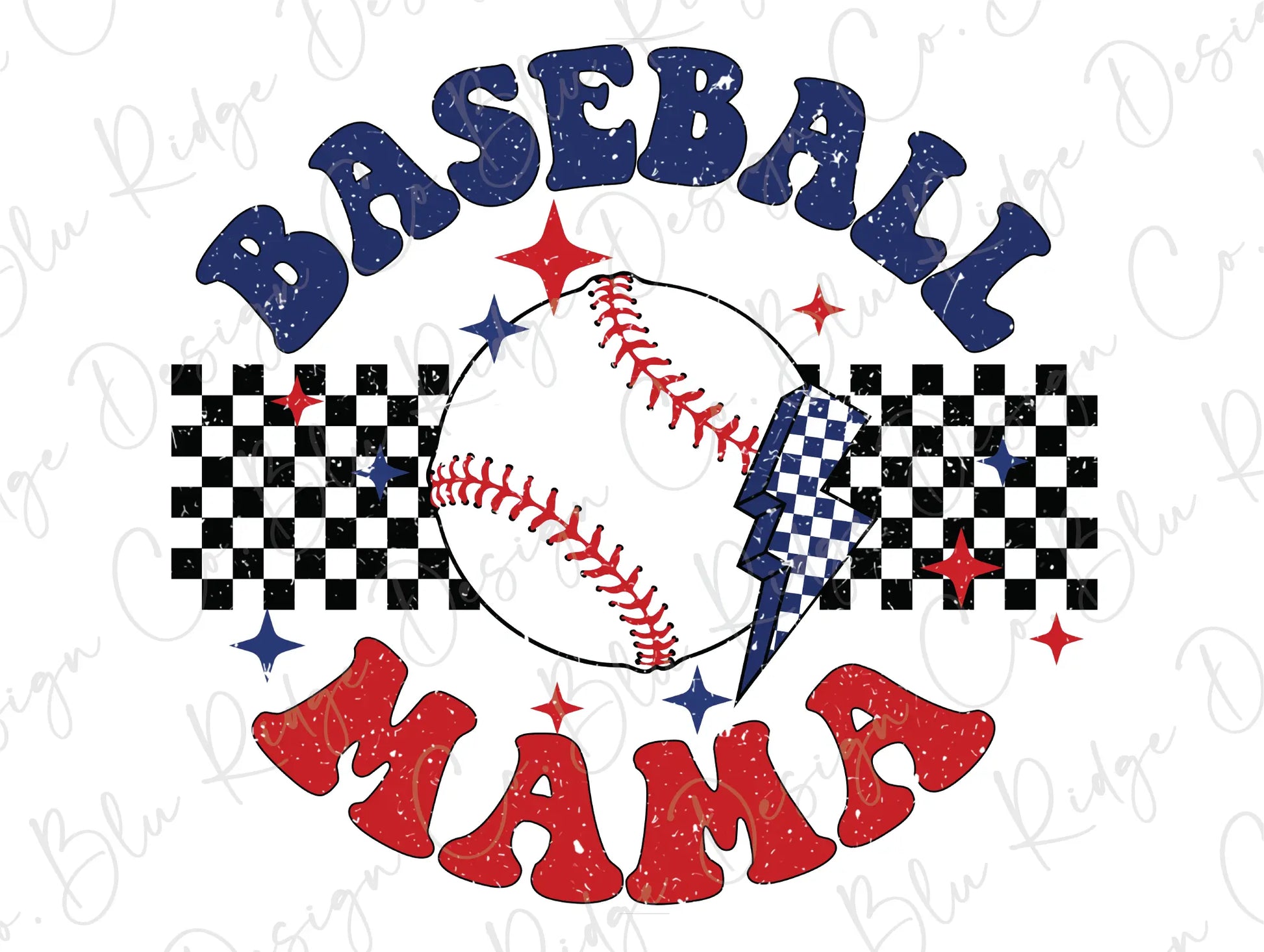 a baseball and checkered flag with the word baseball man