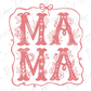 a pink and white image of the letter m and a