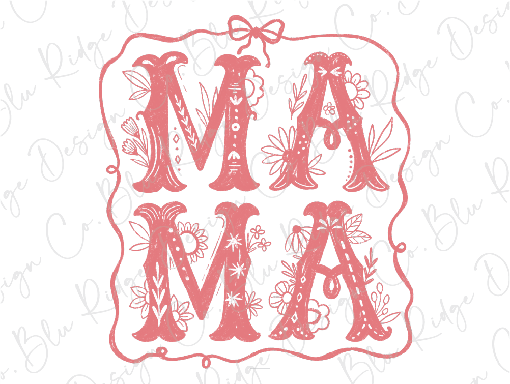 a pink and white image of the letter m and a