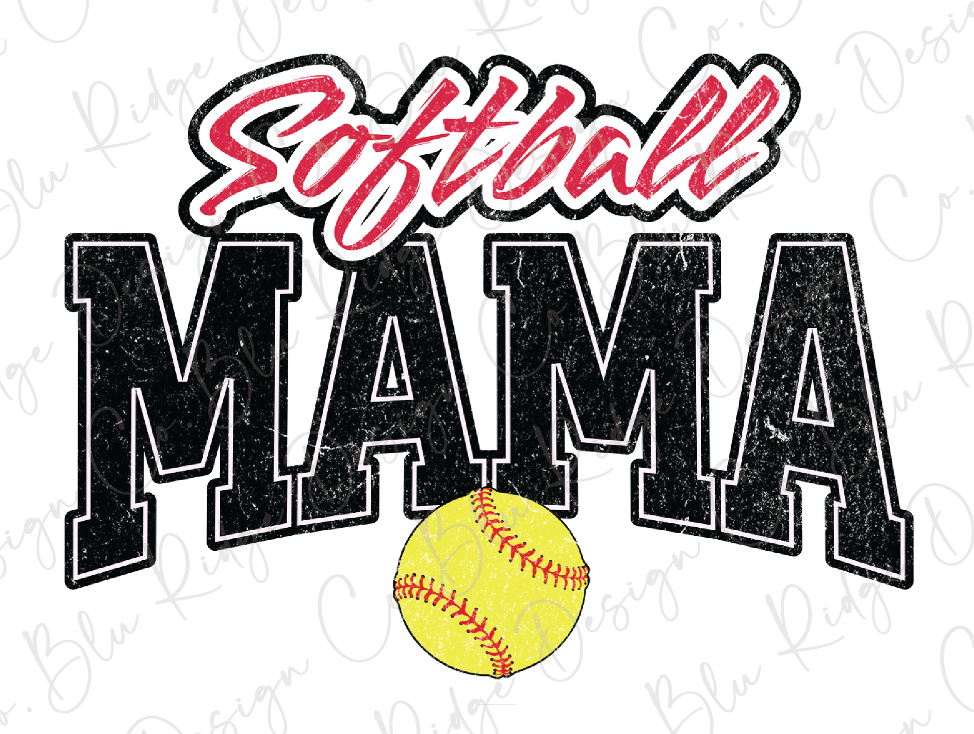 a softball ball with the word softball mama on it