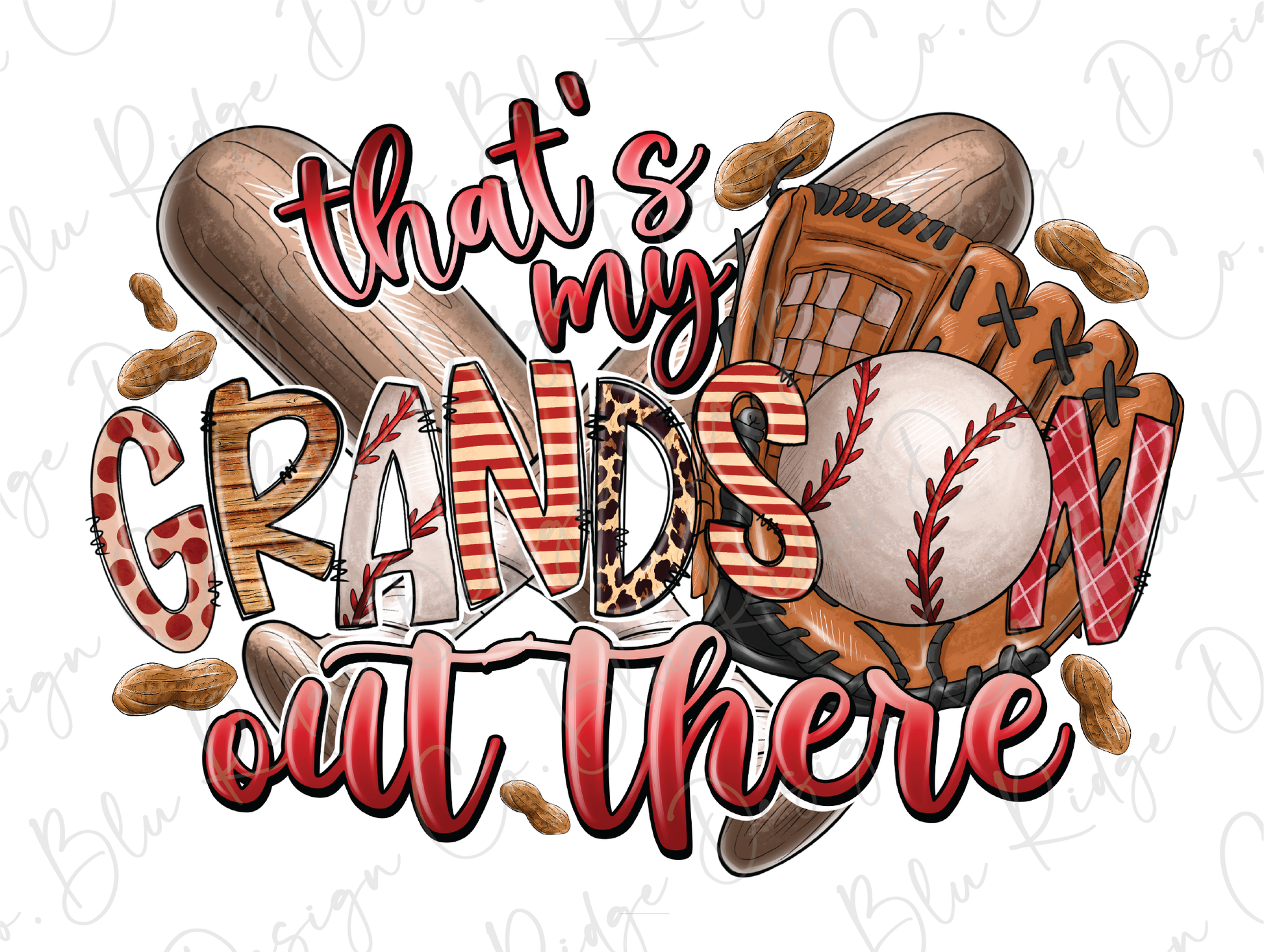 a baseball bat, glove, and ball with the words, that's my