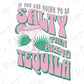 a t - shirt with the words salty and a cocktail glass