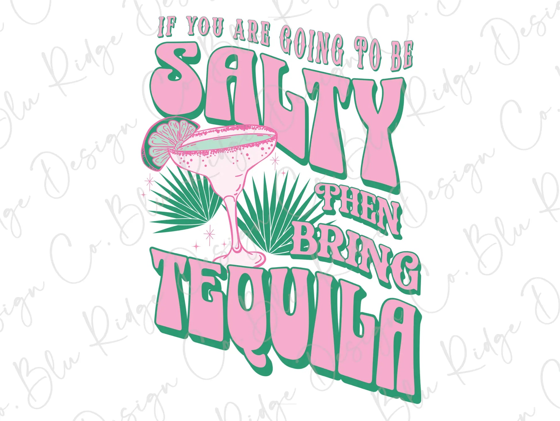 a t - shirt with the words salty and a cocktail glass