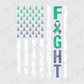 an american flag with the word fight on it