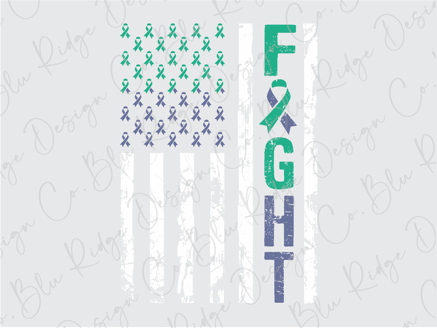 an american flag with the word fight on it