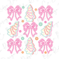 a bunch of bows and christmas trees on a white background