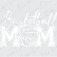 the word basketball mom in white on a gray background