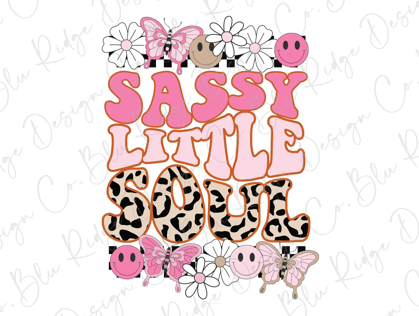 a pink and black animal print with the words sasa little soul