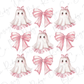 Coquette Pink Bow Ghost Collage Graphic T-Shirt