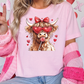 Valentines Day Highland Cow Graphic T-Shirt