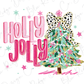 Holly Jolly Christmas Tree Graphic T-Shirt