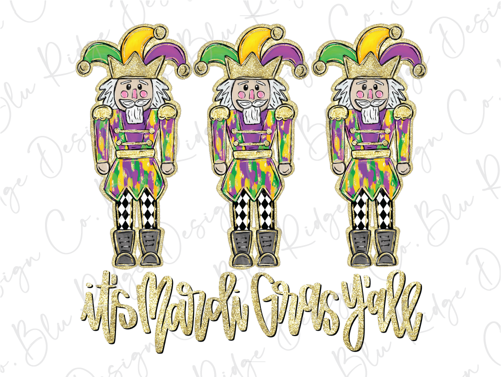 It's Mardi Gras Y'all Watercolor Nutcracker Graphic T-Shirt