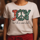 Joys to the World Christmas Wreath Graphic T-Shirt