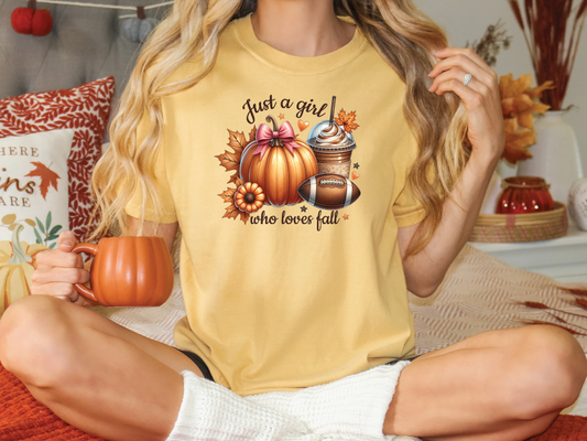 Just a Girl Who Loves Fall Graphic T-Shirt