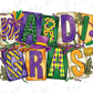 Mardi Gras Colorful Block Letters and Party Beads Graphic T-Shirt