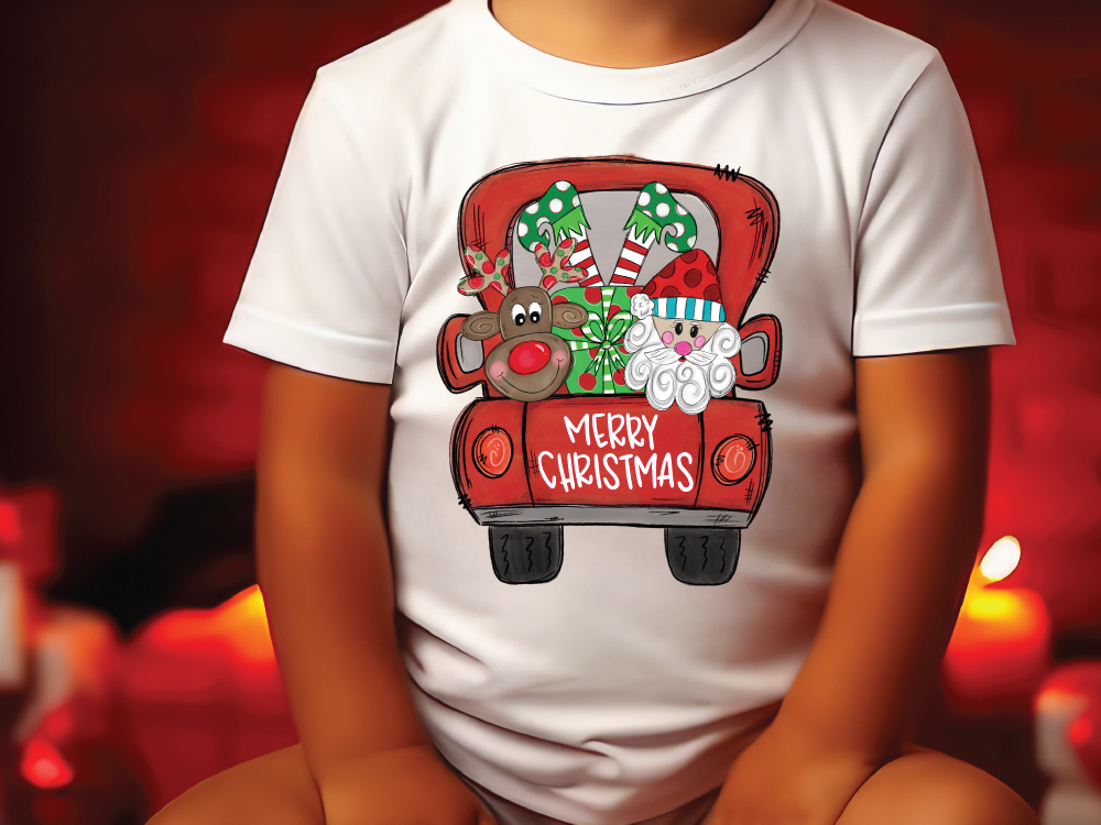 Merry Christmas Santas Delivery Truck Graphic T-Shirt