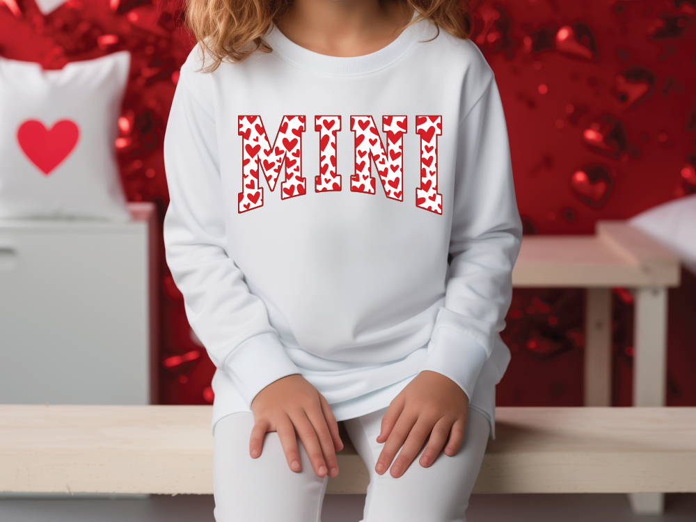 Valentines Day Mini Red Hearts Graphic T-Shirt