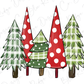 Merry Christmas Plaid, Polka Dots Christmas Trees Graphic T-Shirt