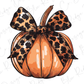 Pumpkin Leopard Bow Graphic T-Shirt