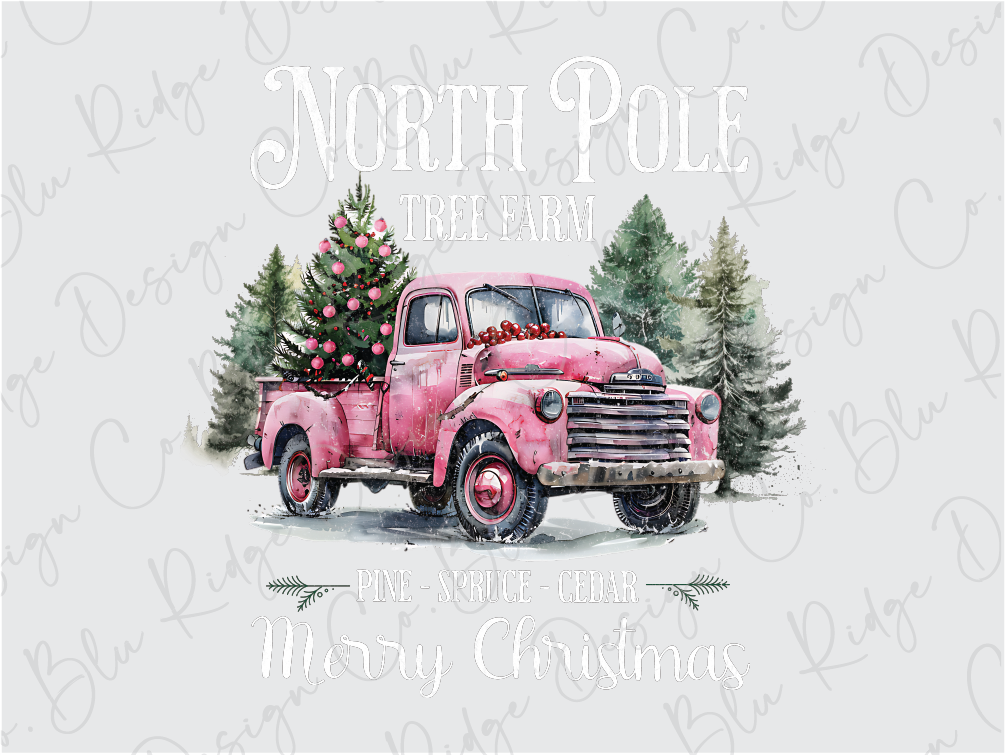 North Pole Christmas Tree Farm Graphic T-Shirt