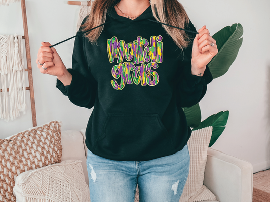 Mardi Gras Brushstroke Gold Graphic T-Shirt