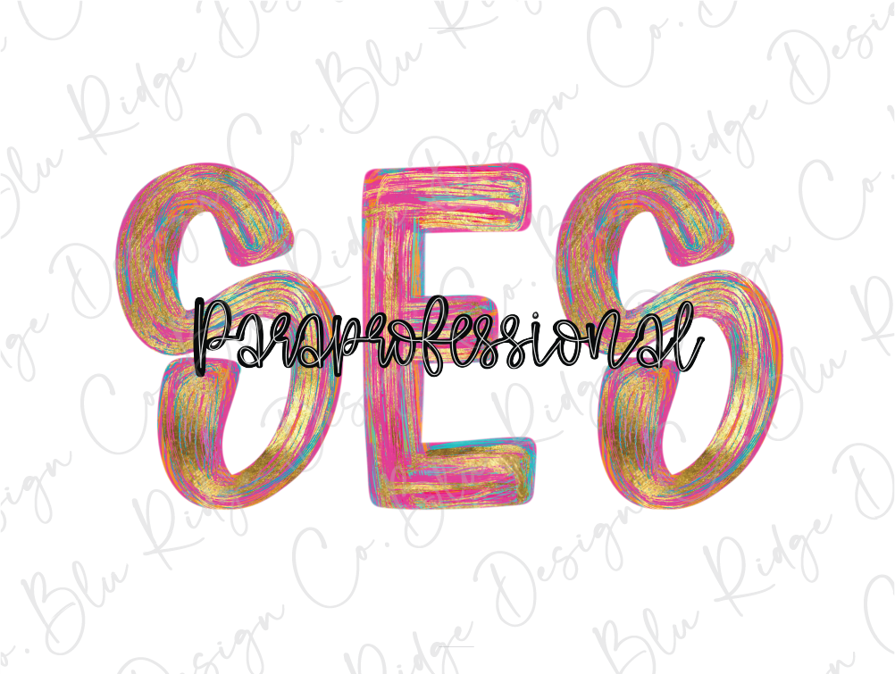 SES Colorful Streak Occupation Graphic T-Shirt