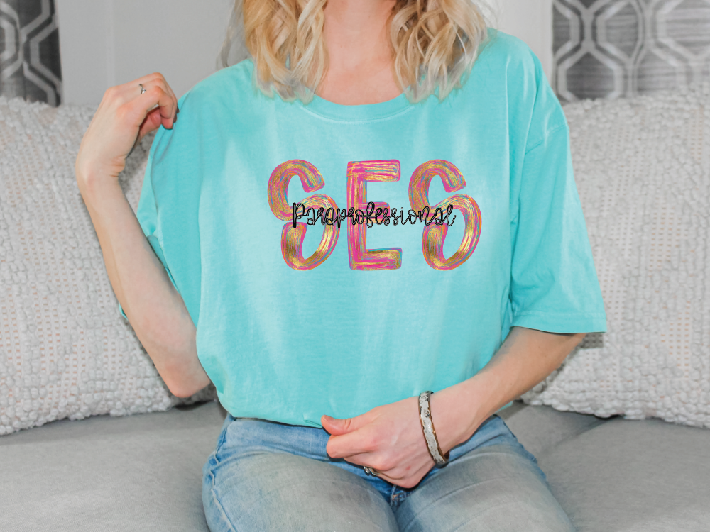 SES Colorful Streak Occupation Graphic T-Shirt