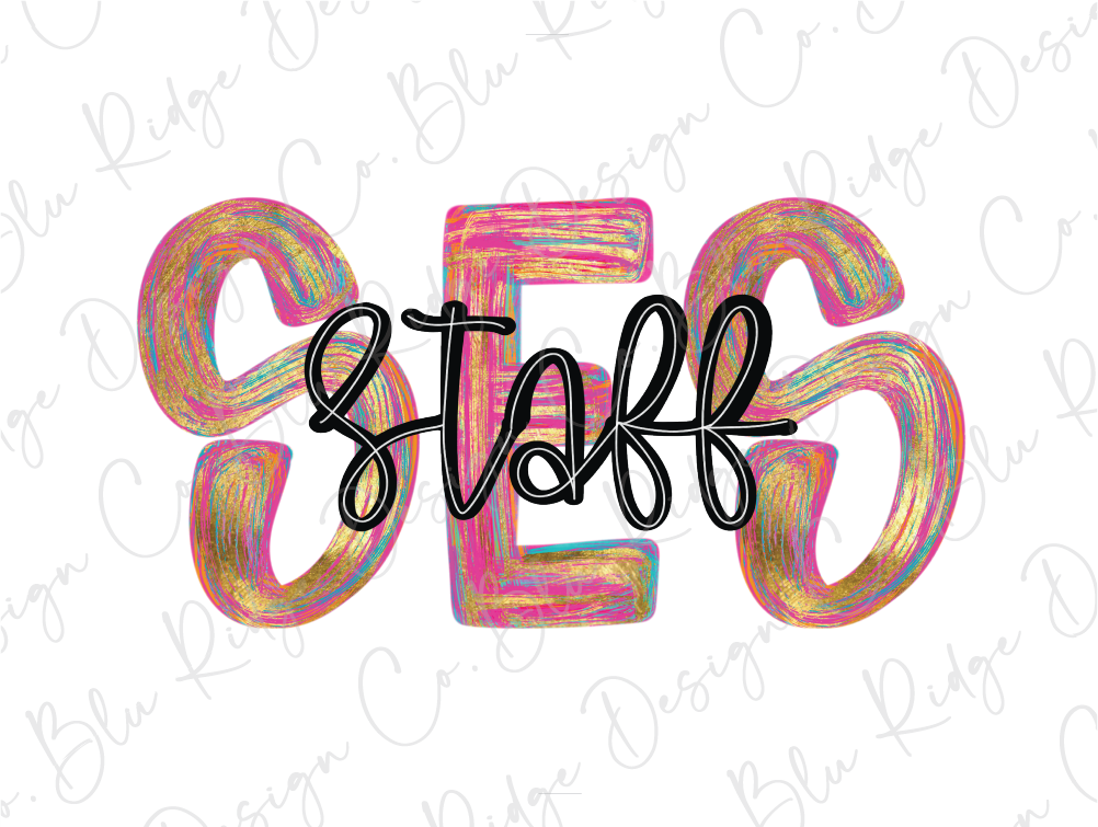 SES Colorful Streak Occupation Graphic T-Shirt