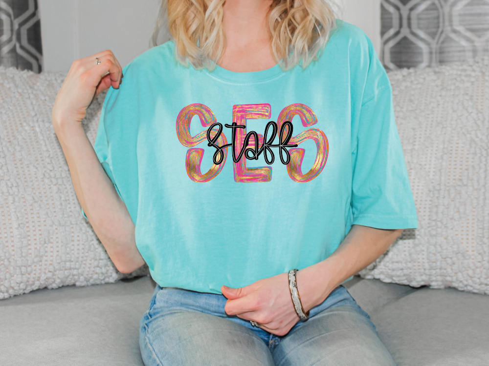 SES Colorful Streak Occupation Graphic T-Shirt